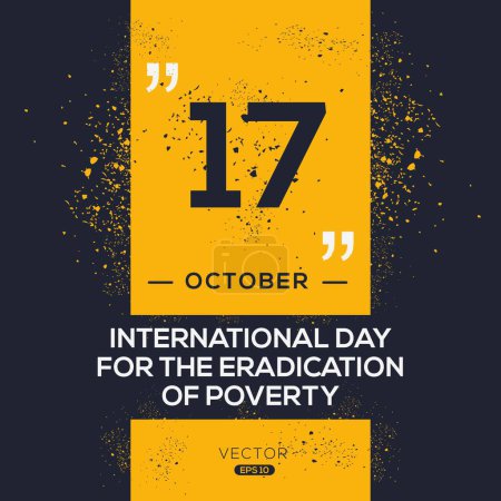 Ilustración de Día Internacional para la Erradicación de la Pobreza, celebrado el 17 de octubre. - Imagen libre de derechos