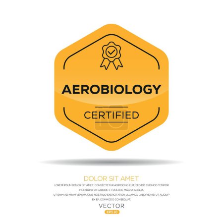 Aerobiología Insignia certificada, ilustración vectorial.