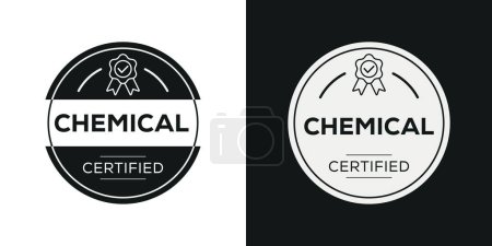 Insignia certificada química, ilustración del vector.