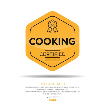 Cooking Certified badge, vector illustration.