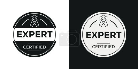 Expert Certified badge, vector illustration.