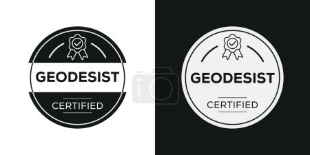 Illustration for Geodesist Certified badge, vector illustration. - Royalty Free Image