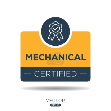 Insigne mécanique certifié, illustration vectorielle.