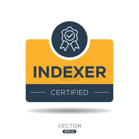 Indexer Certified badge, vector illustration.
