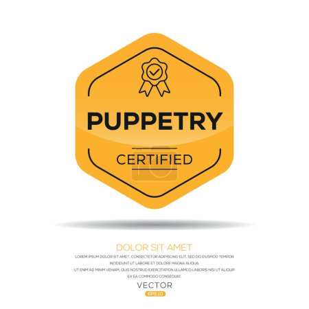 Illustration for Puppetry Certified badge, vector illustration. - Royalty Free Image