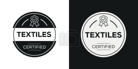 Textiles Insigne certifié, illustration vectorielle.