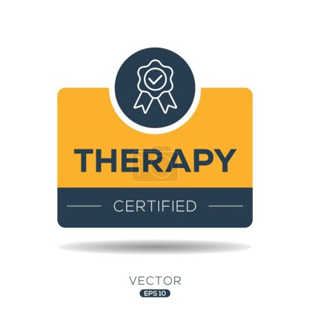 Terapia Insignia certificada, ilustración vectorial.