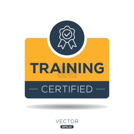 Training Certified badge, vector illustration.