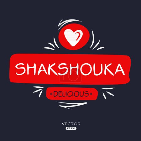 Téléchargez les illustrations : Sticker Shakshouka Design, illustration vectorielle. - en licence libre de droit