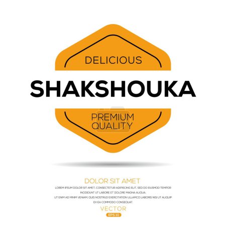 Téléchargez les illustrations : Sticker Shakshouka Design, illustration vectorielle. - en licence libre de droit
