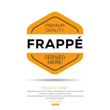Frapp sticker Design, vector illustration.