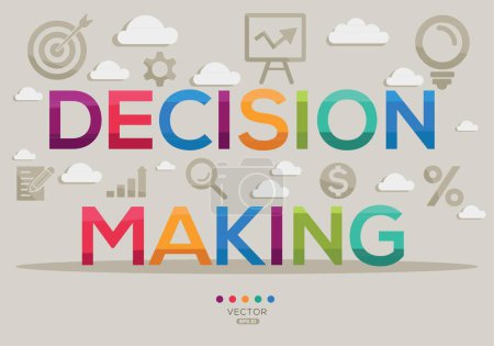 Decision making Banner Design with Icons, Vector illustration.