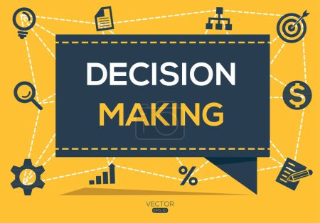 Decision making Banner Design with Icons, Vector illustration.