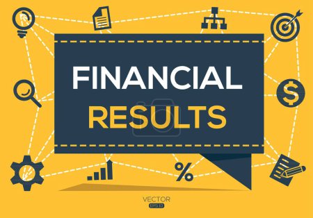 Financial results Banner Design with Icons, Vector illustration.