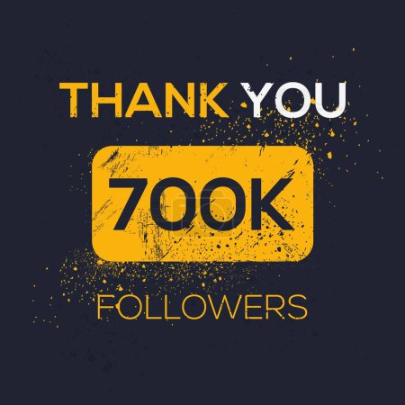 Illustration for Creative Thank you (700k, 700000) followers celebration template design for social network and follower, Vector illustration. - Royalty Free Image