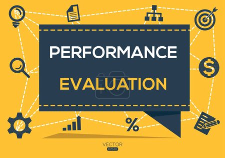 Performance evaluation Banner Design with Icons, Vector illustration.