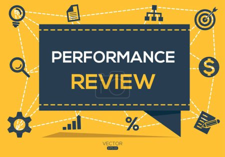 Performance review Banner Design with Icons, Vector illustration.