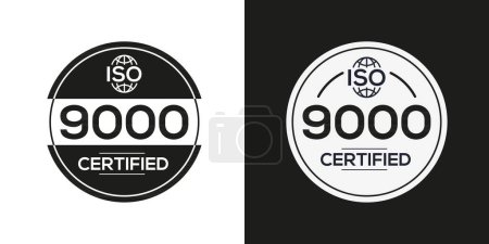 (ISO 9000) Símbolo de calidad estándar, ilustración vectorial.