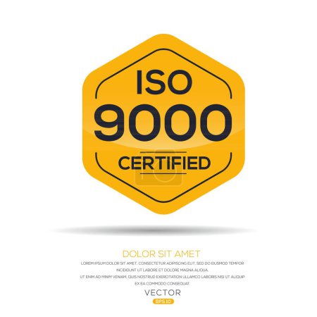 (ISO 9000) Standard-Qualitätssymbol, Vektorabbildung.