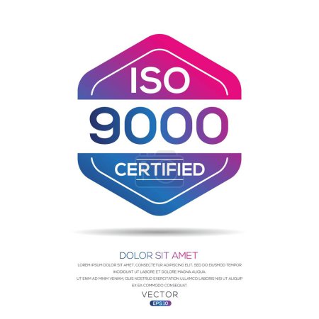 (ISO 9000) Standard-Qualitätssymbol, Vektorabbildung.