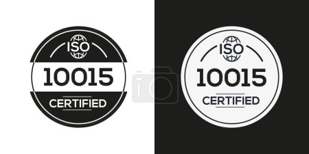 (ISO 10015) Standard-Qualitätssymbol, Vektorabbildung.