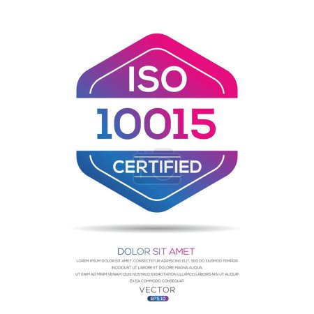 (ISO 10015) Standard-Qualitätssymbol, Vektorabbildung.