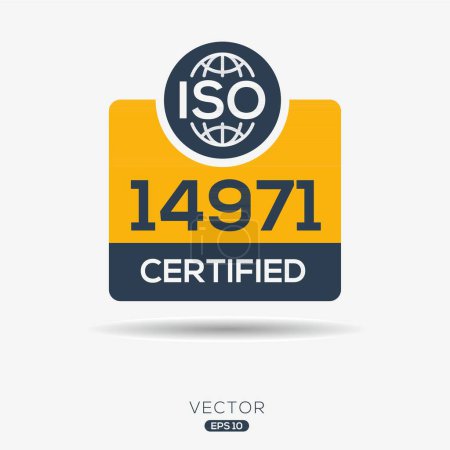 (ISO 14971) Standard-Qualitätssymbol, Vektorabbildung.