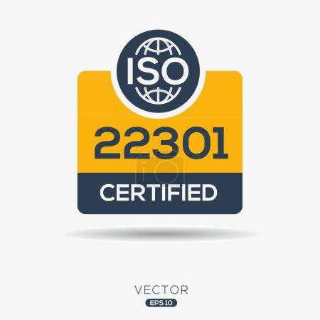 Ilustración de (ISO 22301) Símbolo de calidad estándar, ilustración vectorial. - Imagen libre de derechos