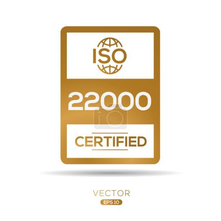 (ISO 22000) Standard-Qualitätssymbol, Vektorabbildung.