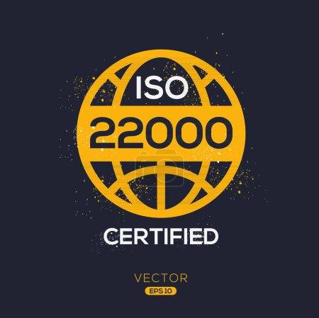 (ISO 22000) Símbolo de calidad estándar, ilustración vectorial.