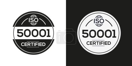 (ISO 50001) Standard-Qualitätssymbol, Vektorabbildung.