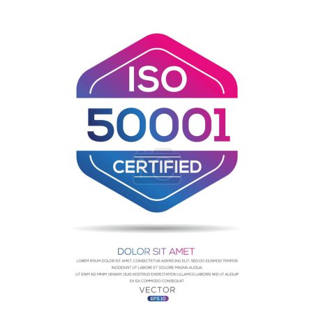(ISO 50001) Standard-Qualitätssymbol, Vektorabbildung.