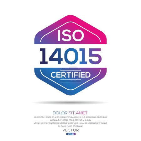 (ISO 14015) Standard-Qualitätssymbol, Vektorabbildung.