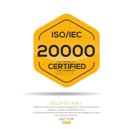 (ISO / IEC 20000) Standard-Qualitätssymbol, Vektorabbildung.