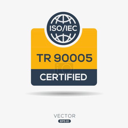 (ISO / IEC TR 90005) Standard-Qualitätssymbol, Vektorabbildung.