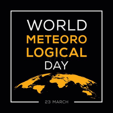 Ilustración de Día Mundial de Meteorología, celebrado el 23 de marzo. - Imagen libre de derechos