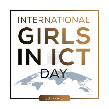 Illustration for International Girls in ICT Day, held on 23 April. - Royalty Free Image