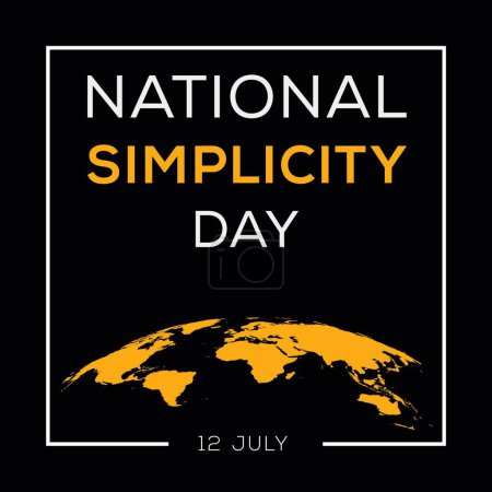 Illustration for National Simplicity Day, held on 12 July. - Royalty Free Image