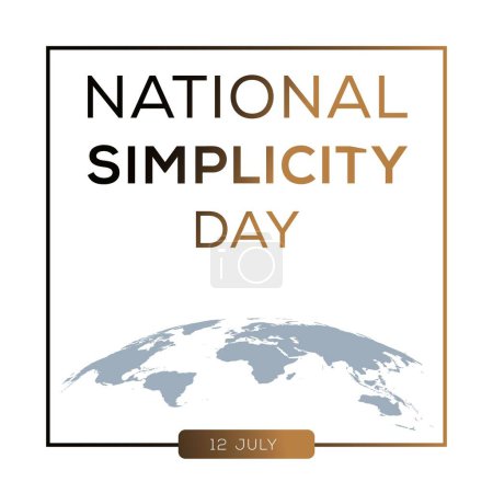 Illustration for National Simplicity Day, held on 12 July. - Royalty Free Image