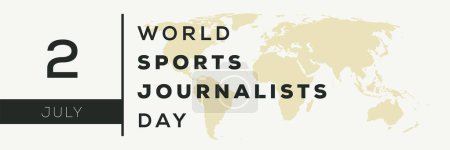 Ilustración de Día Mundial de los Periodistas Deportivos, 2 de julio. - Imagen libre de derechos