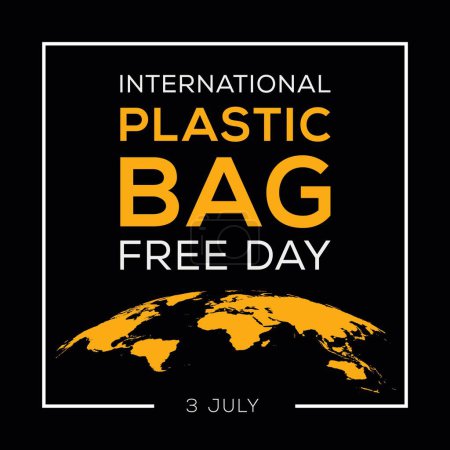 Ilustración de Día Internacional de la Bolsa de Plástico Libre, celebrado el 3 de julio. - Imagen libre de derechos