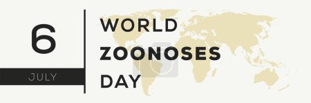Ilustración de Día Mundial de las Zoonosis, celebrado el 6 de julio. - Imagen libre de derechos