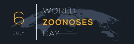 Ilustración de Día Mundial de las Zoonosis, celebrado el 6 de julio. - Imagen libre de derechos