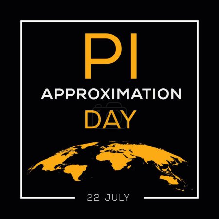 Illustration for Pi Approximation Day, held on 22 July. - Royalty Free Image