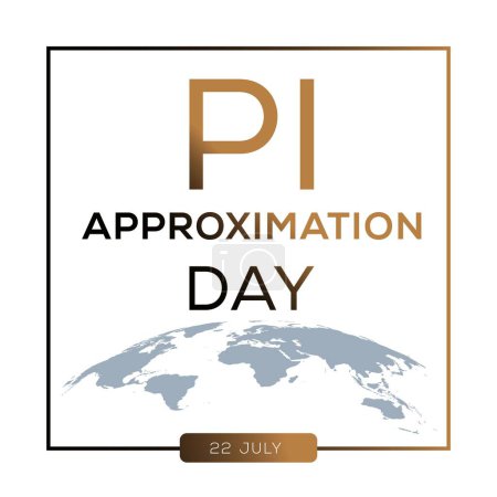 Illustration for Pi Approximation Day, held on 22 July. - Royalty Free Image