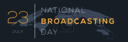 Illustration for National Broadcasting Day, held on 23 July. - Royalty Free Image