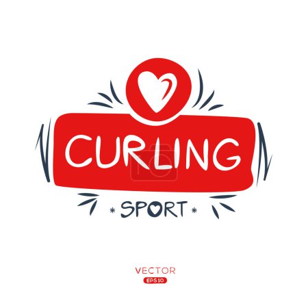 Curling Sport sticker Design.