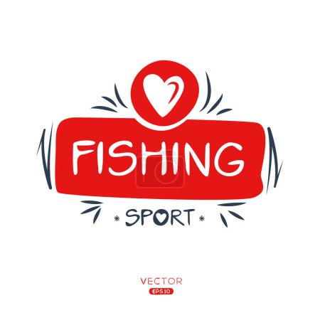 Téléchargez les illustrations : Sticker Sport Pêche Design. - en licence libre de droit