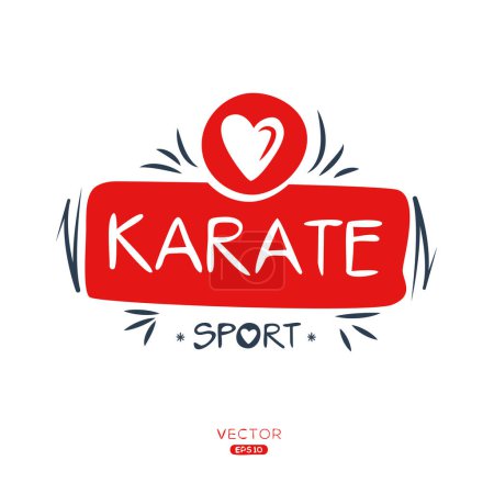 Téléchargez les illustrations : Sticker karaté Sport Design. - en licence libre de droit