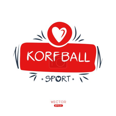 Ilustración de Korfball deporte pegatina diseño. - Imagen libre de derechos